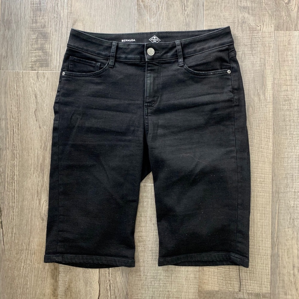 St. John’s Bay Black Bermuda Denim Shorts SZ 14